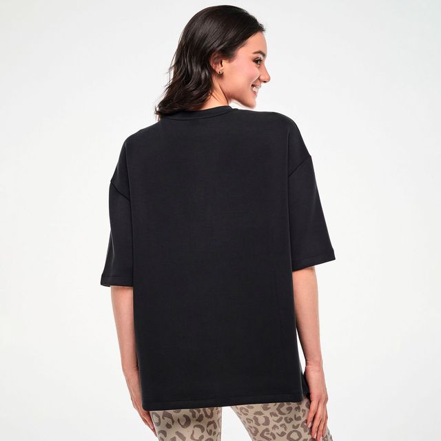 Zumba Modal Drop Shoulder Oversized Top - Bold Black Z1T001333