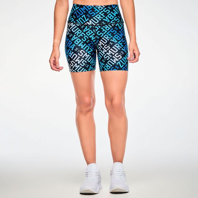 Zumba X The Smurfs High Waisted Biker Shorts - Black/Blue Z1B000946