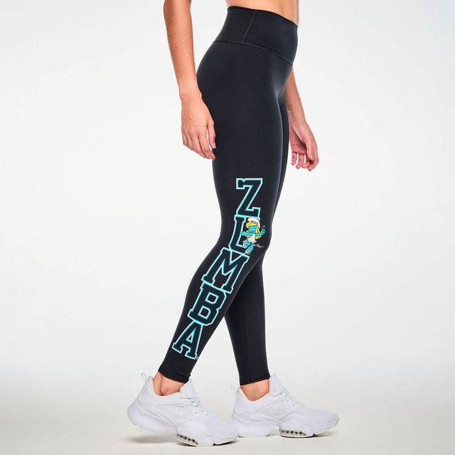 Zumba X The Smurfs High Waisted Ankle Leggings - Bold Black Z1B000948
