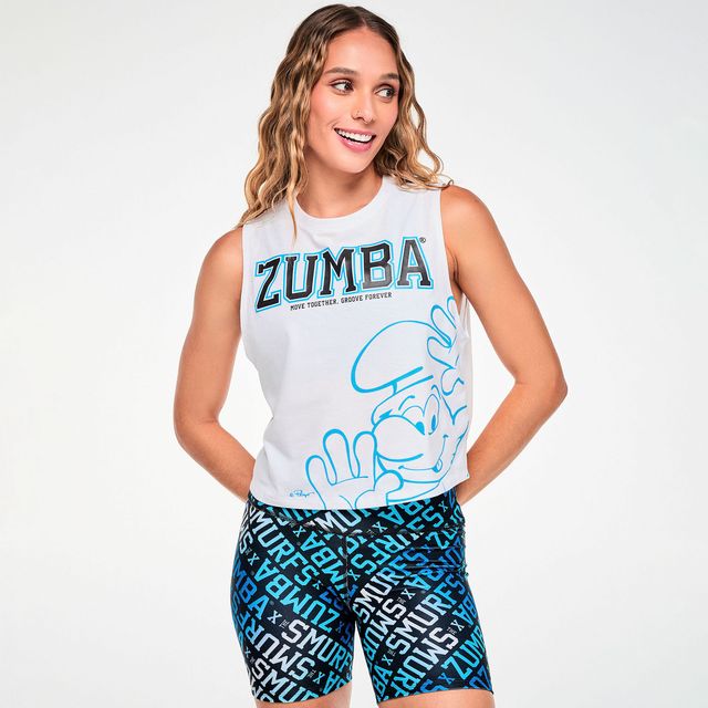 Zumba X The Smurfs Loose Muscle Tank - Wear It Out White Z1T001350