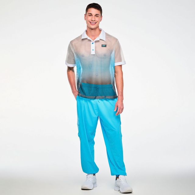 Zumba X The Smurfs Oversized Mesh Polo - Wear It Out White Z1T001357