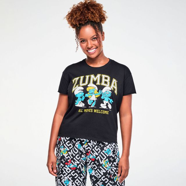 Zumba X The Smurfs Top With Round Hem - Bold Black Z1T001353