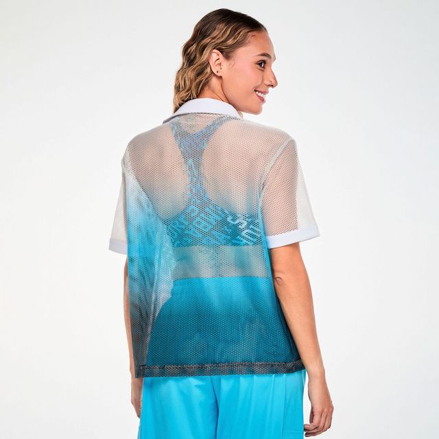 Zumba X The Smurfs Oversized Mesh Polo - Wear It Out White Z1T001357
