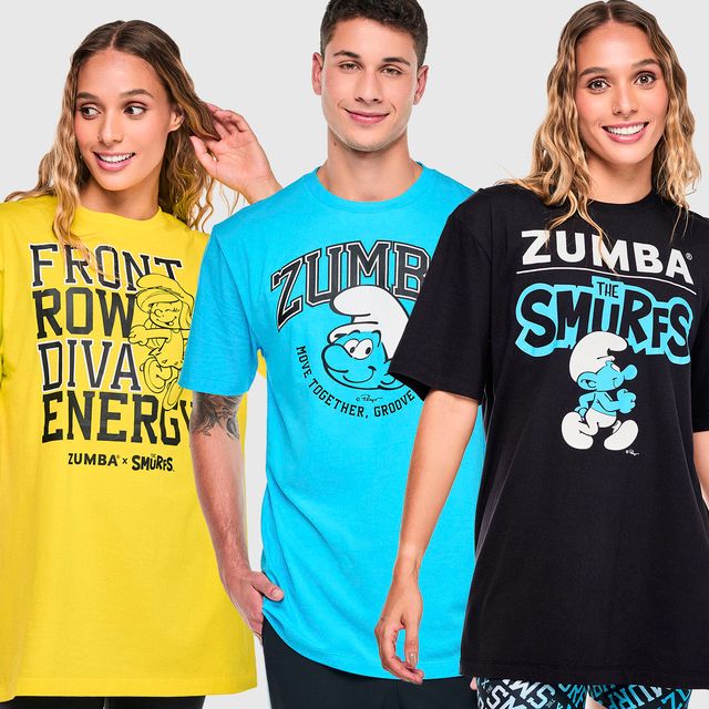 Zumba X The Smurfs Tees 12PK - BLACK / BLUE / YELLOW Z3A000357