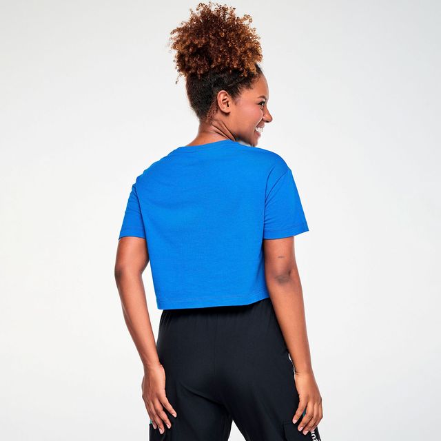 Zumba X The Smurfs Crew Neck Crop Top - True Blue Z1T001352