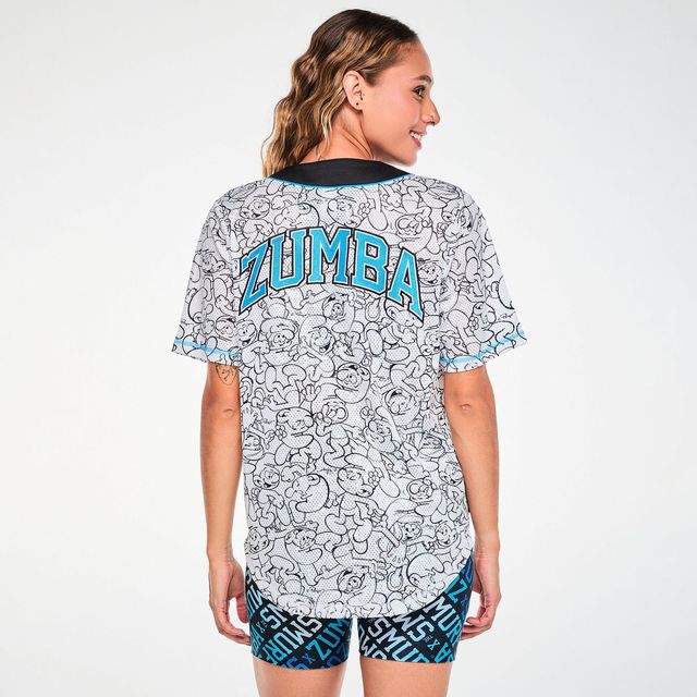 Zumba X The Smurfs Baseball Button Up - Wear It Out White Z1T001356
