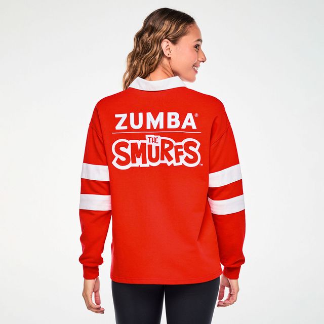 Zumba X The Smurfs Long Sleeve Polo -  Fuego Red Z1T001360