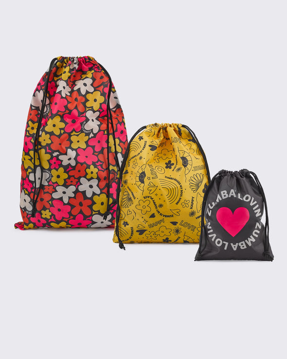 You In Bloom Zumba Drawstring Bags 3PK  - Z0A000067
