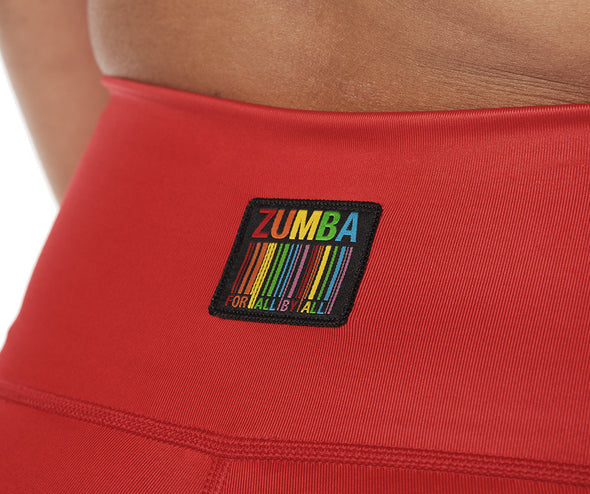 Zumba Bright And Bold High Waisted Ankle Leggings - Viva La Red Z1B000060
