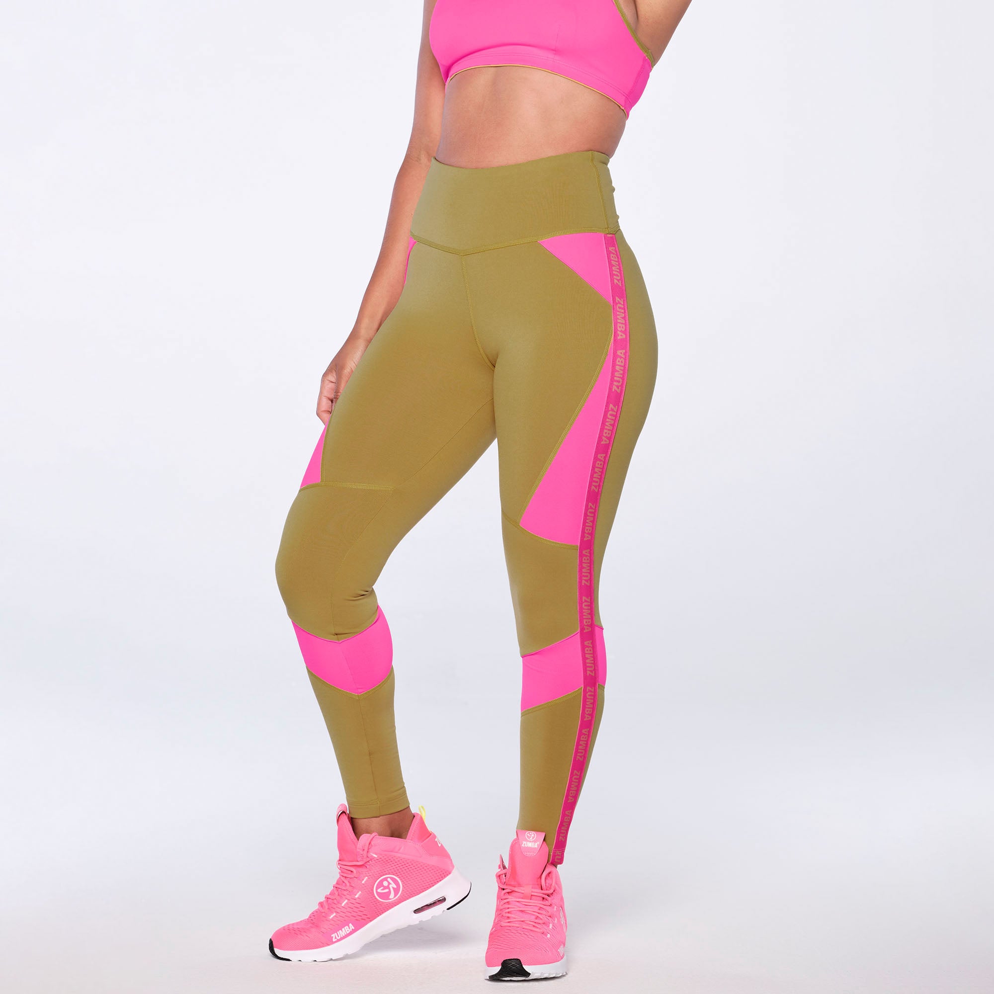 Zumba Core High Waisted Ankle Leggings - Red / Gold Z1B000092 - Golden  Ticket / XS
