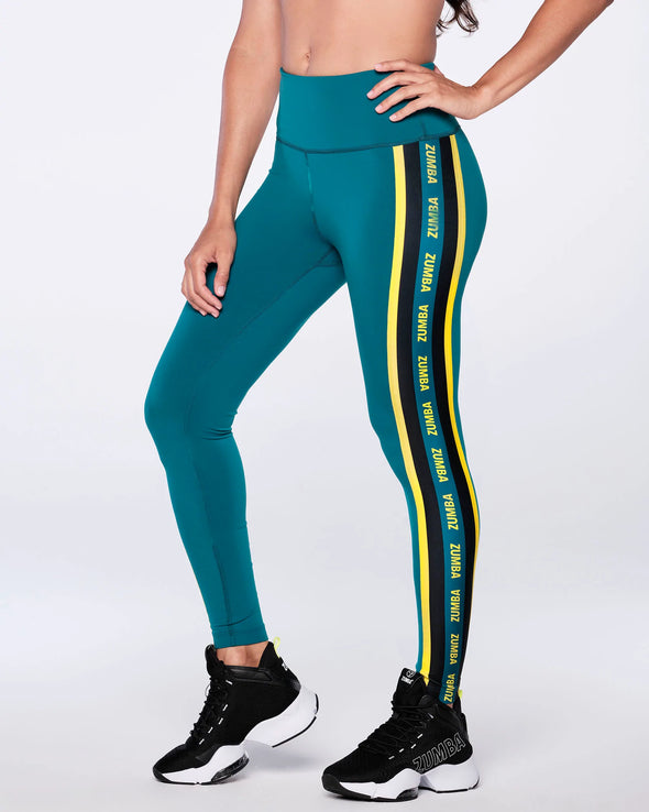 Zumba Music Lab High Waisted Ankle Leggings - Turquoise / Gumball Z1B000103