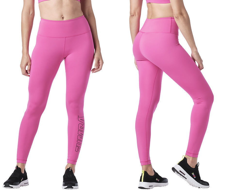 Zumba Essential High Waisted Ankle Leggings - Blue / Pink