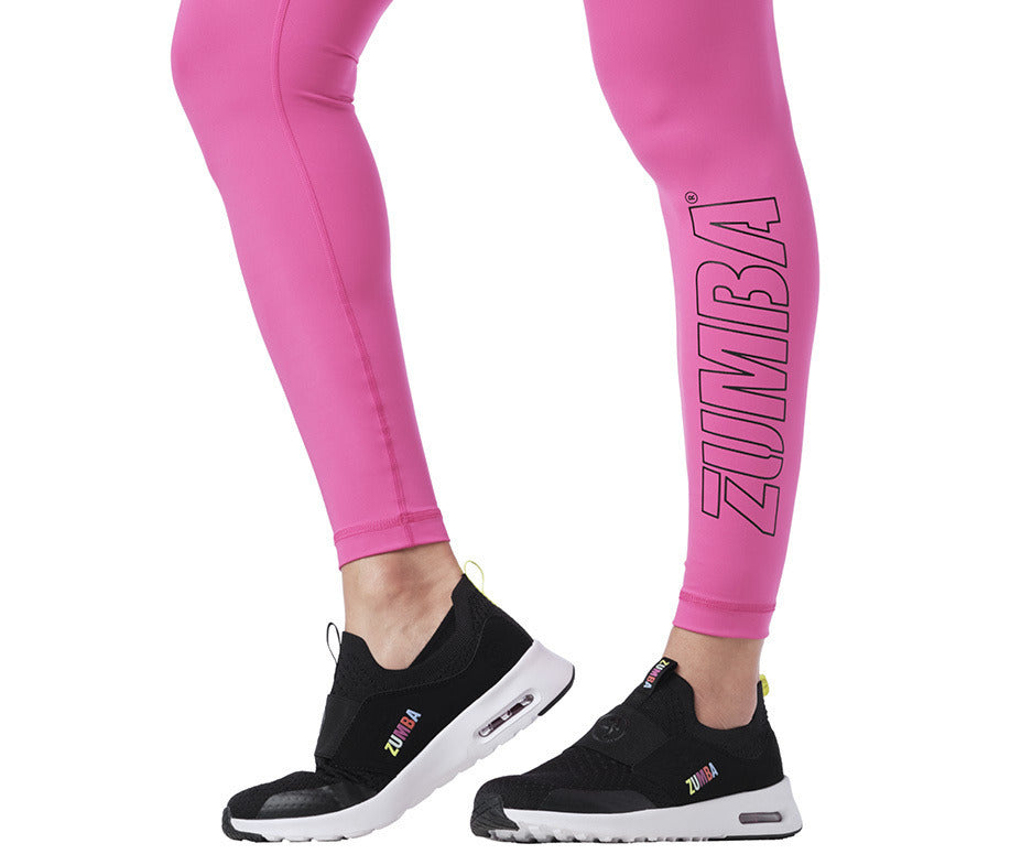 Zumba Essential High Waisted Ankle Leggings - Blue / Pink 