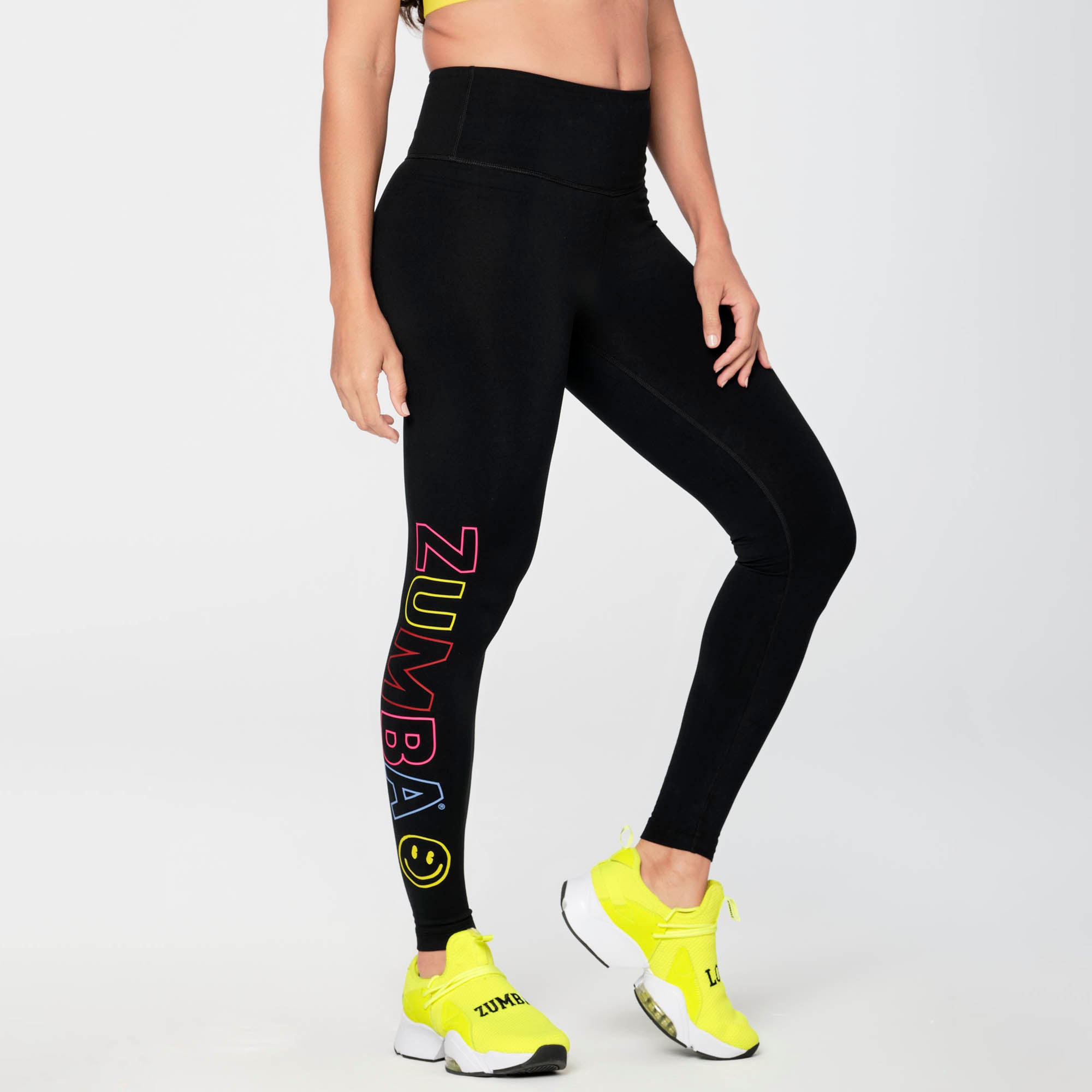 Zumba Happy Never Looked Better High Waisted Ankle Leggings - Black / Red  Z1B000158