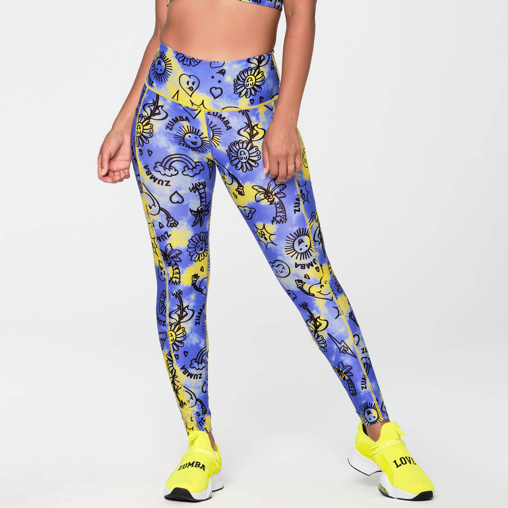 Zumba Happy High Waisted Ankle Leggings - Purple / Gumball Z1B000159
