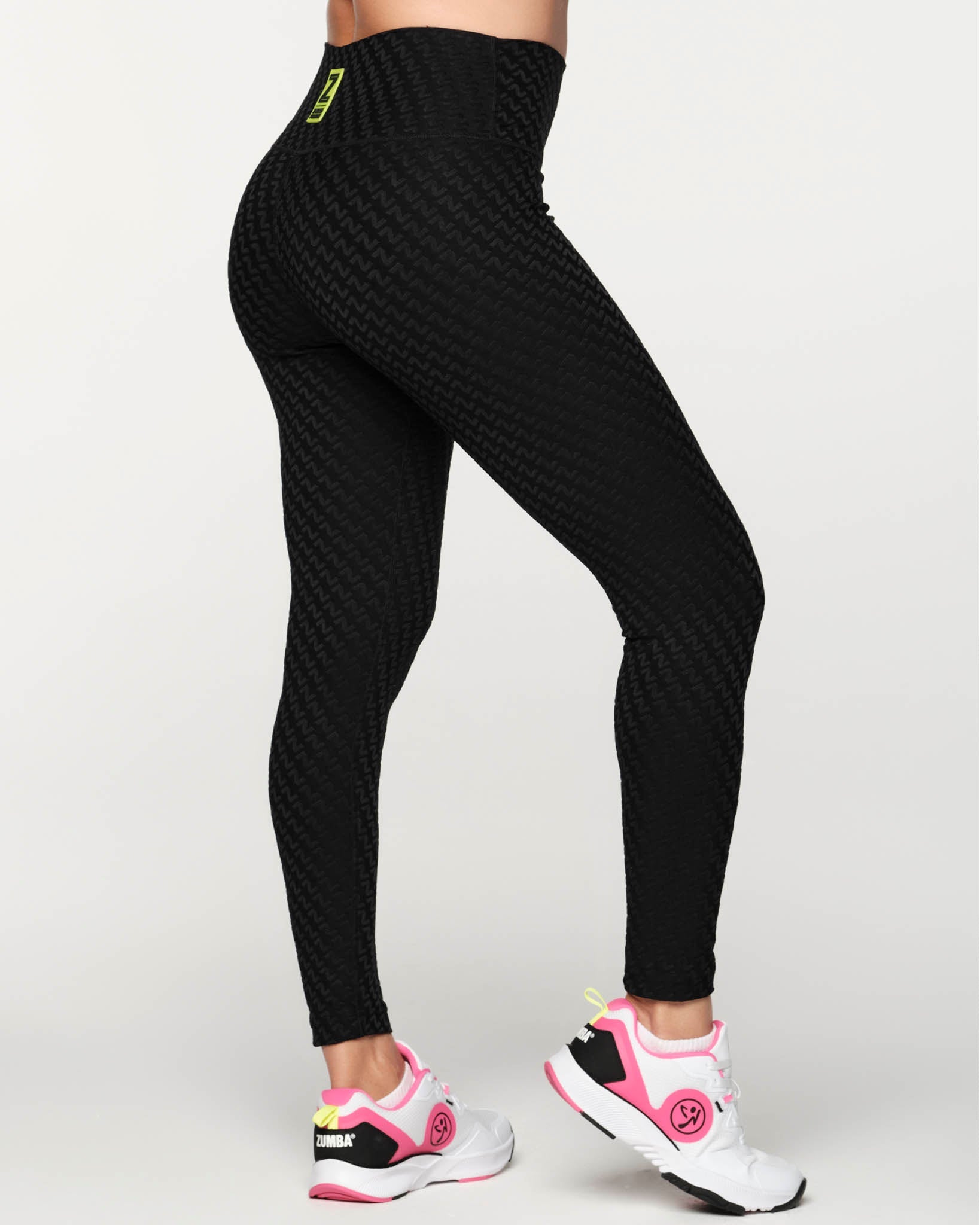 Zumba Forever Laced Up High Waisted Ankle Leggings - Bold Black