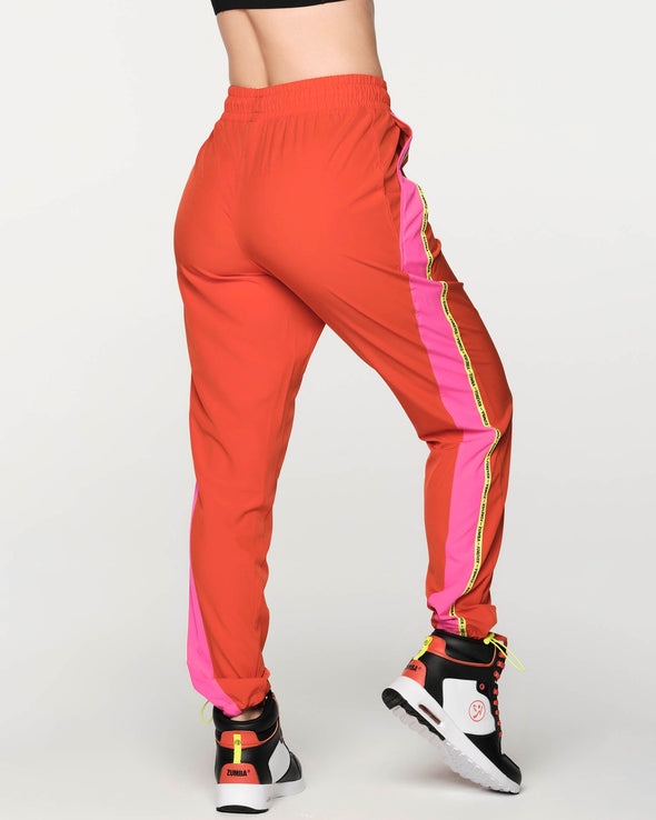 Zumba Forever Panel Track Pants   - Bold Black / Cherry Red Z1B000190