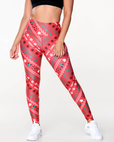 Zumba Peace Joy Zumba High Waisted Ankle Legging - Really Red-y Z1B000202