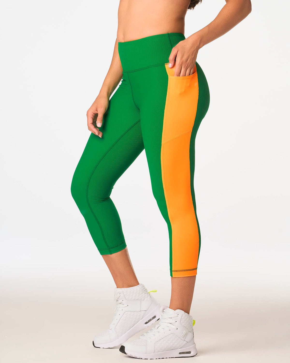 Destination Zumba Crop Leggings   - Groovin' Green /  Sea Me Stuntin' Z1B000205