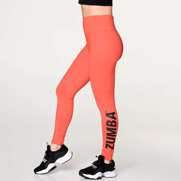 Zumba Classic High Waisted Ankle Leggings - Black / Red Z1B000223