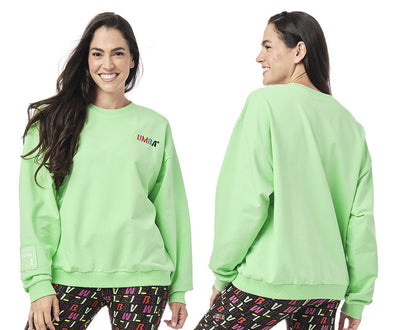 Step Into Happy Sweatshirt - Sea Me Green Z1T000067