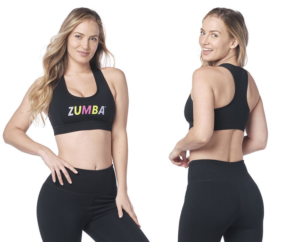 Zumba Stand Together Scoop Bra - Black / Orange Z1T000184 – Natysports