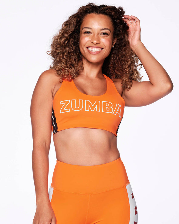 Zumba Stand Together Scoop Bra - Black / Orange Z1T000184