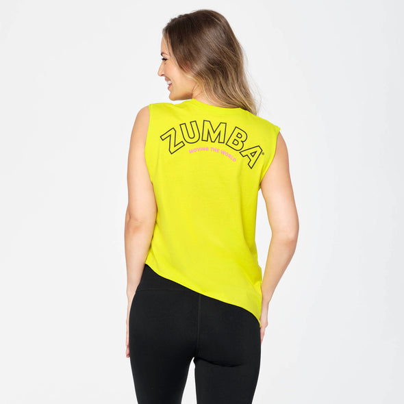Zumba Happy Never Looked Better Asymmetrical Tank Top - Sunflower Z1T000240