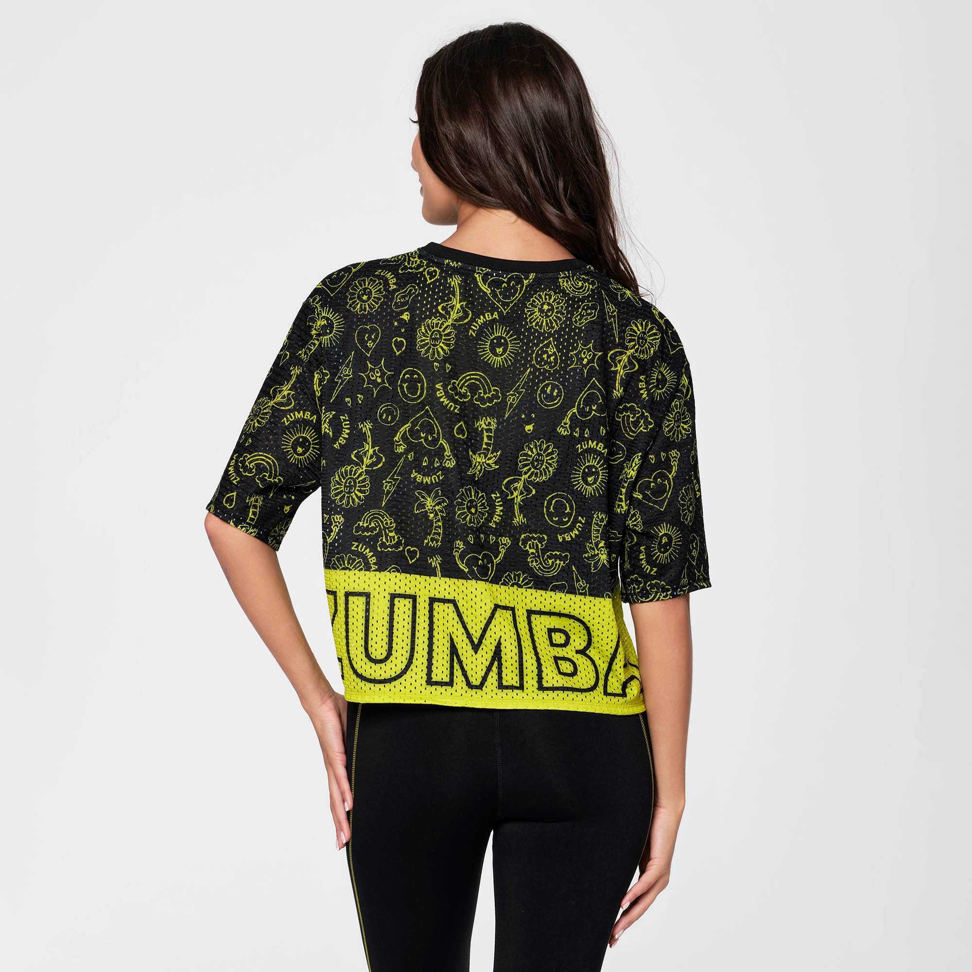 Zumba Mesh Boxy Crop Top - Black / Gumball Z1T000243 – Natysports