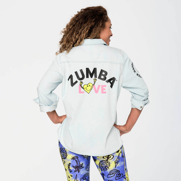 Zumba Love Button Down Shirt - Denim Z1T000247