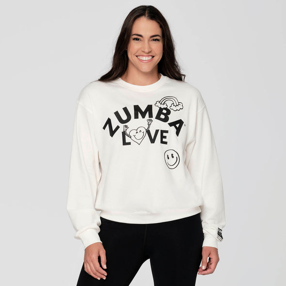 Zumba Love Sweatshirt Top - Wear It Out White Z1T000299