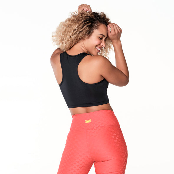 Zumba Love Crop Tank Top - Bold Black Z1T000350