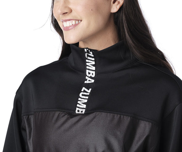Zumba Shimmer Pullover Jacket - Bold Black Z1T02744
