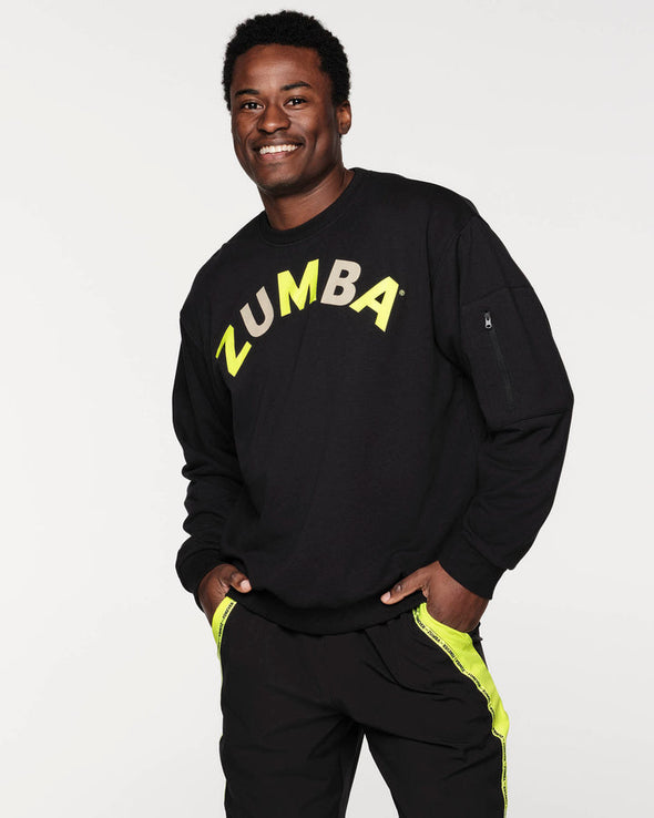 Zumba Miami Men's Pullover Sweatshirt - Bold Black Z2T000024