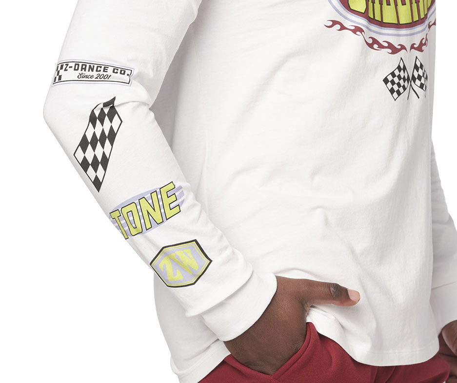Zumba The Dance Floor Is Calling Long Sleeve Tee - Wear It Out White Z3T000015