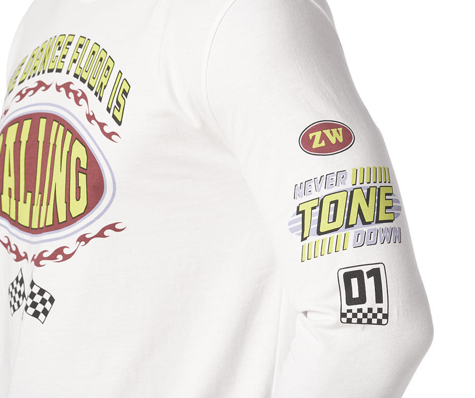 Zumba The Dance Floor Is Calling Long Sleeve Tee - Wear It Out White Z3T000015