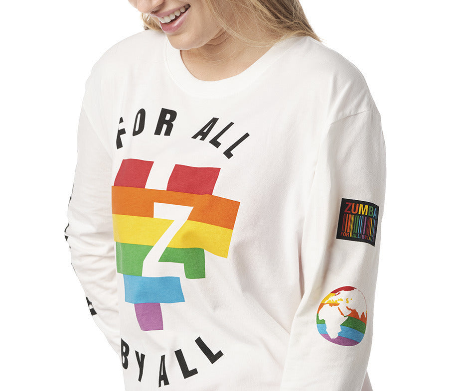 Zumba For All By All Long Sleeve Tee - Wear It Out White Z3T000053 size XS