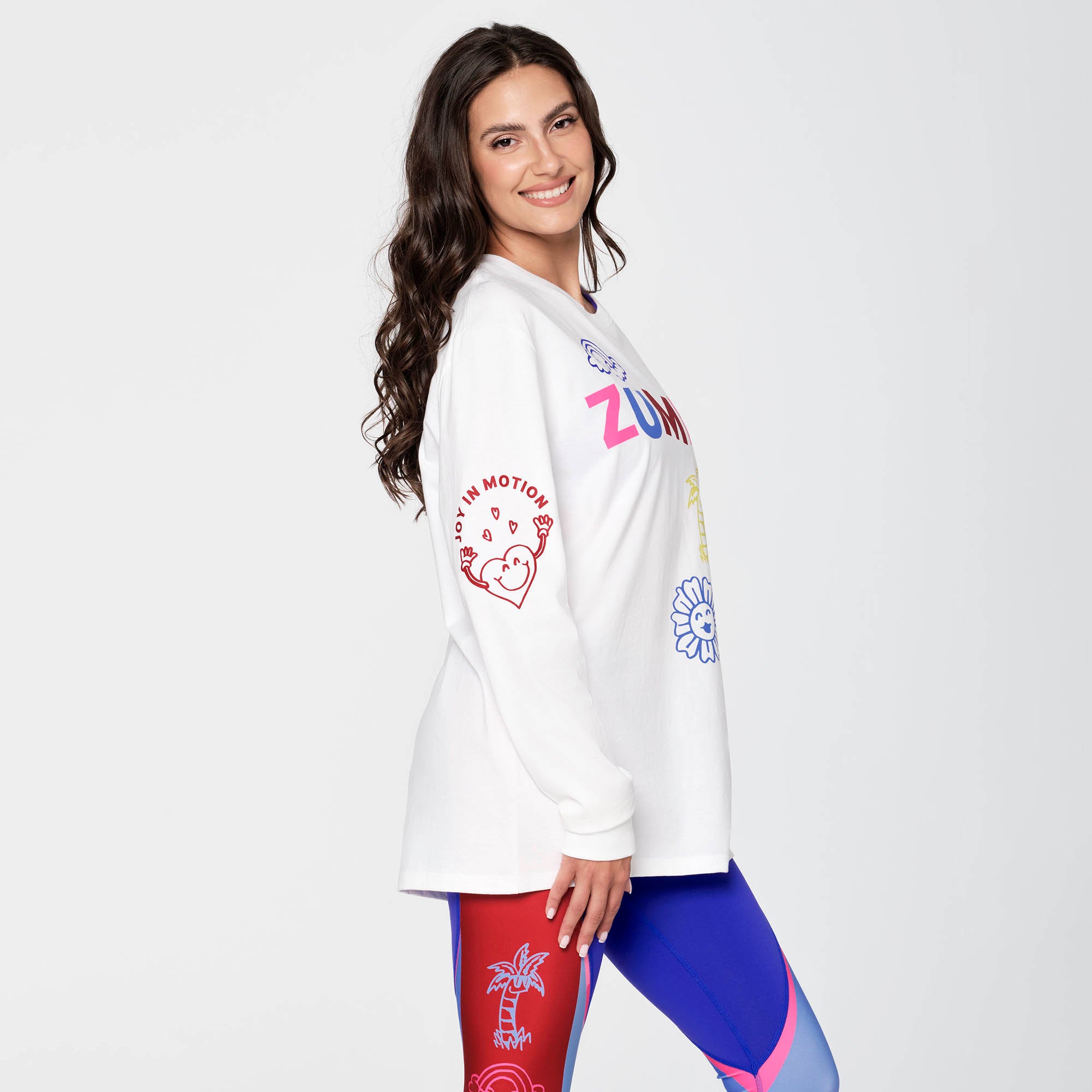 Zumba Happy Long Sleeve Tee - Wear It Out White Z3T000107 – Natysports