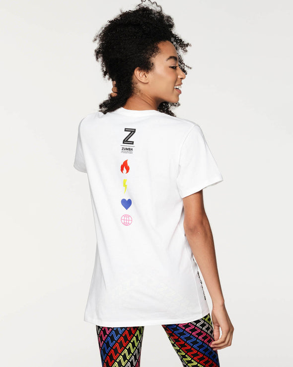 Zumba Made To Make You Feel Good Tee -  Wear It Out White Z3T000120
