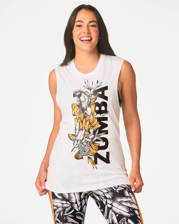 Zumba Tropics Muscle Tank - Wear It Out White Z3T000129