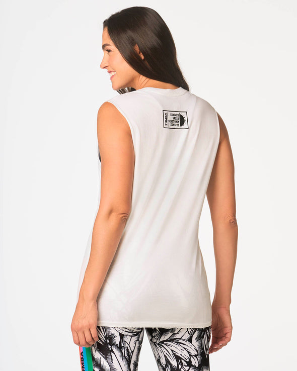 Zumba Tropics Muscle Tank - Wear It Out White Z3T000129